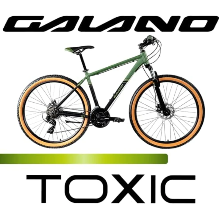 Galano Toxic 27,5 Zoll Hardtail MTB, unisex Mountainbike mit 21 Gangschaltung, mechanischen Scheibenbremsen, Alu-Rahmen (schwarz/Khaki, 46 cm) – Bild 3