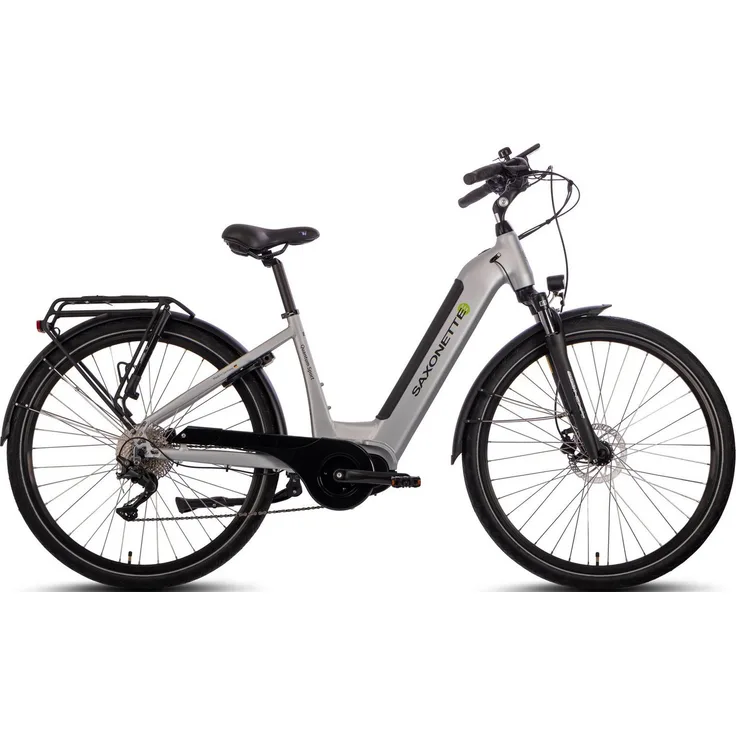 SAXONETTE E-Bike Trekkingrad Quantum Sport Wave, 250 W Mittelmotor, 540 Wh Akku, 10 Gang Shimano, hydraulische Scheibenbremsen für Damen und Herren