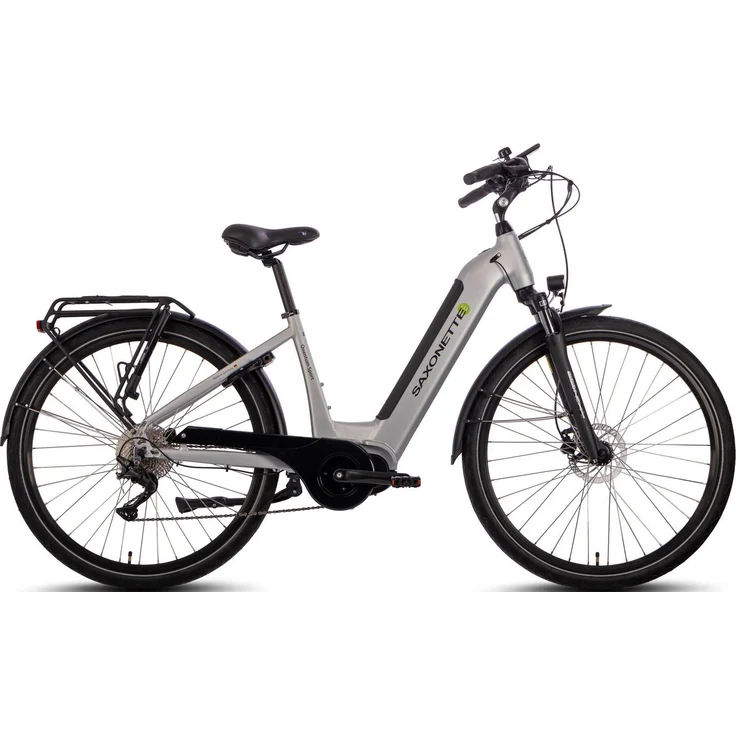 SAXONETTE E-Bike Trekkingrad Quantum Sport Wave, 250 W Mittelmotor, 540 Wh Akku, 10 Gang Shimano, hydraulische Scheibenbremsen für Damen und Herren