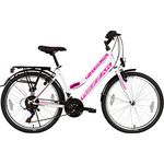 Rezzak 26 Zoll Fahrrad Mädchen Damen Citybike, 21 Gang Drehschaltung, RH ca 47cm, Weiß Pink