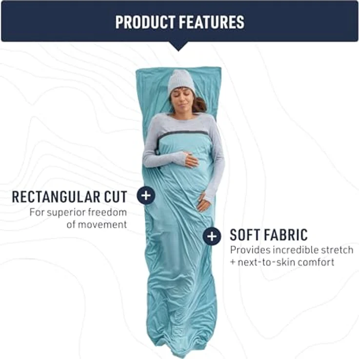 Sea To Summit Comfort Blend Liner, Schlafsack (185 cm), aus Polyester und TENCEL Lyocell-Fasern, feuchtigkeitsableitend – Bild 3