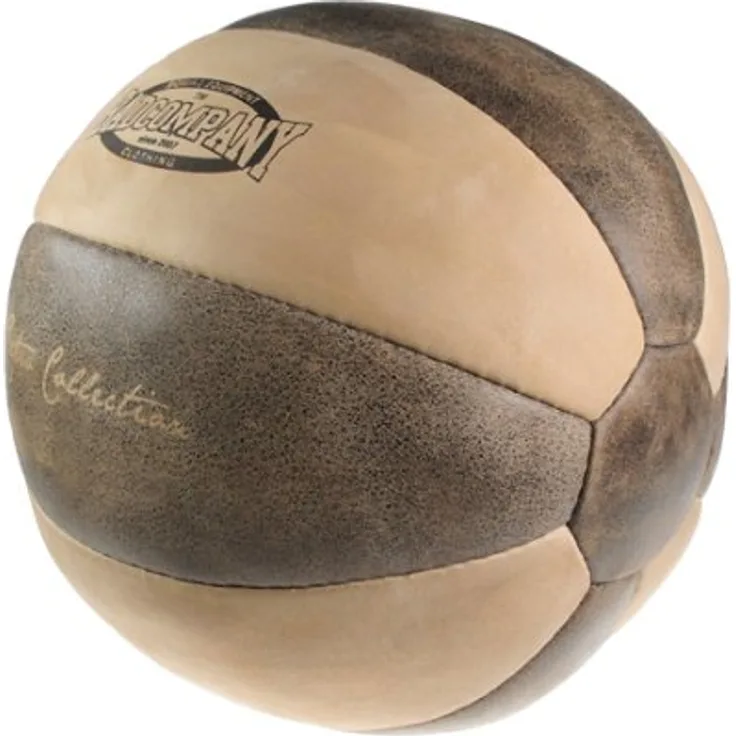 Bad Company I Retro Medizinball 2 Kg I Vollball aus Leder I Braun
