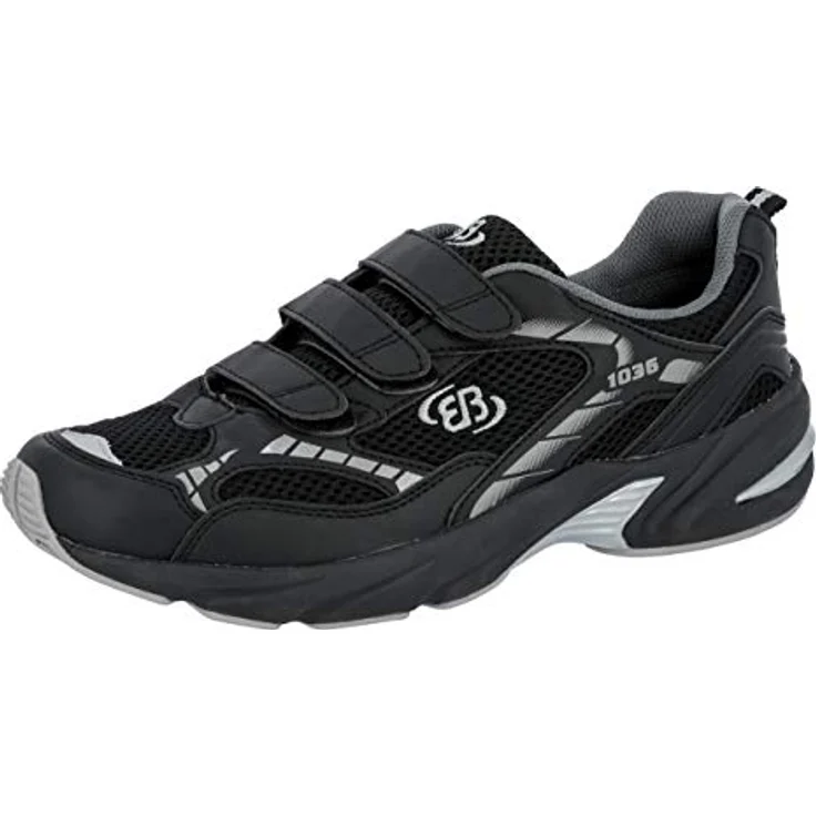 Brütting FORCE Unisex Sportschuhe, robuster Laufschuh aus Synthetik mit Klettverschluss, schwarz, Größe 46 – Bild 1