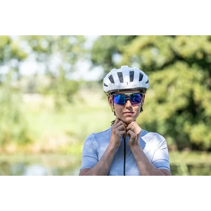BBB Condor 2.0 M, MTB-Helm in glanz weiss mit Omicron-Befestigungssystem, Insektenschutznetz und Rücklichthalter, 52-58 cm – Bild 7