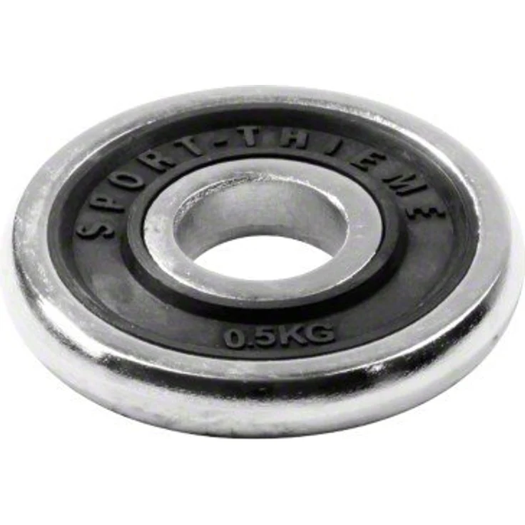 Sport-Thieme Chromhantelscheibe, Gusseisen, verchromt mit schwarzer Gummi-Einlage, 5kg-20kg, Ø 30 mm, leicht zu reinigen, langlebig, glatter Griff – Bild 4