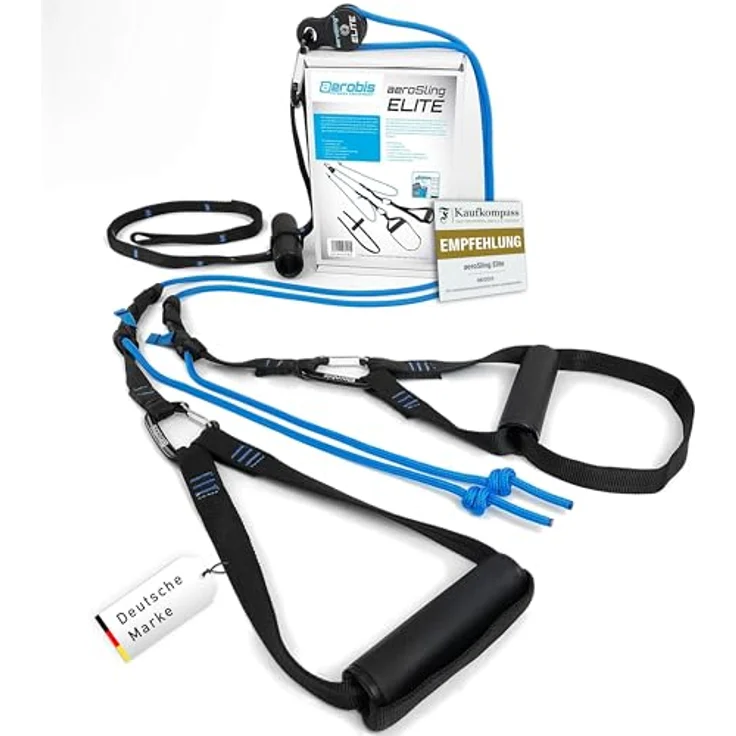 aeroSling aerobis Elite (alte Version) - Sling Trainer mit Umlenkrolle, Türanker - Videoanleitung + Trainingsplan – Bild 1
