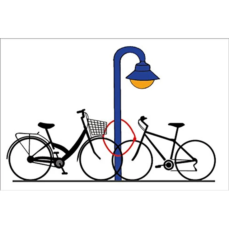 Point Security Plus Fahrradschloss Reflex-Kettenschloss RKS 140, 1,4 m extra lange Vierkantkette aus gehärtetem Stahl, schwenkbares Kabeloberteil – Bild 3