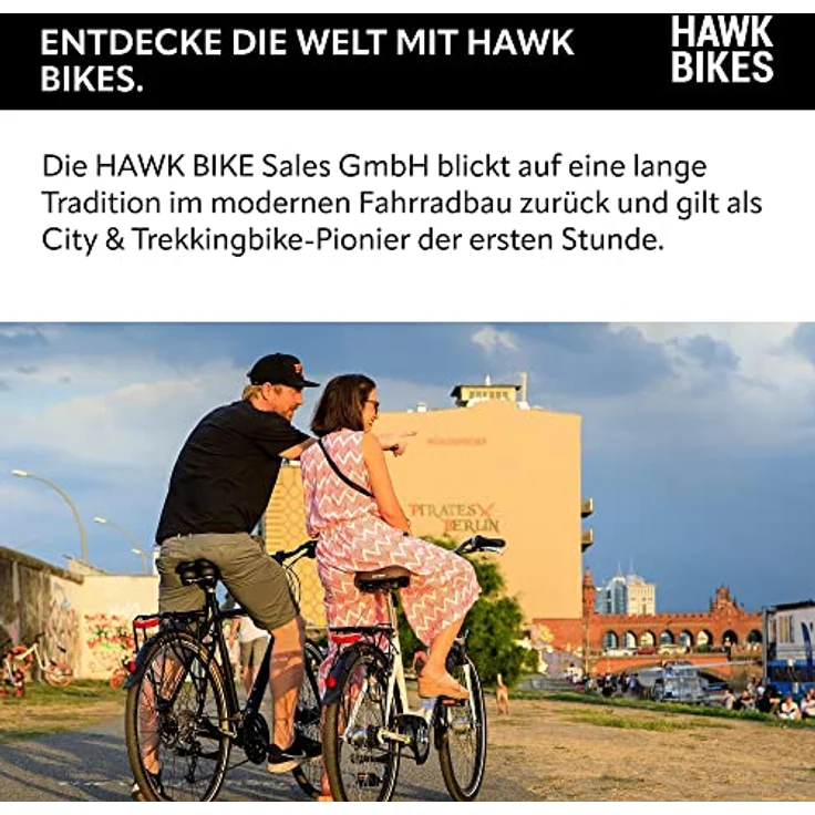 HAWK City Comfort Premium Damenfahrrad 28 Zoll Schwarz I Stadtfahrrad I Leichtes Damen Fahrrad mit 3 Gang Nabenschaltung & Felgenbremse – Bild 2