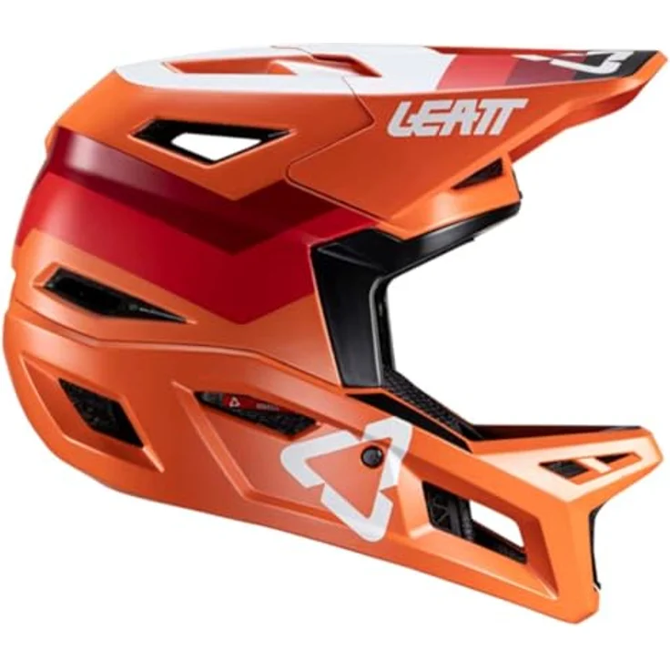 Leatt Fullface Helm Gravity 4.0, MTB Integralhelm mit 22 Belüftungsöffnungen, Flame - Orange Rot, Größe M – Bild 2