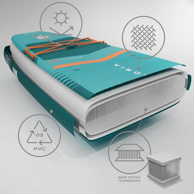 Movino SUP-Board Adria 2in1 Set, Allround 11'6'' mit verschweißten Kanten, Tragkraft 165kg, inklusive Kajaksitz – Bild 8