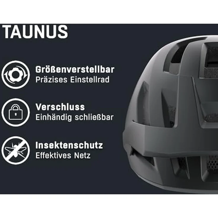 Alpina TAUNUS, Fahrradhelm für MTB-Abenteuer, schwarz-weiß-rot, leichte Microshell und EPS-Innenschale, große Lüftungseinlässe – Bild 2