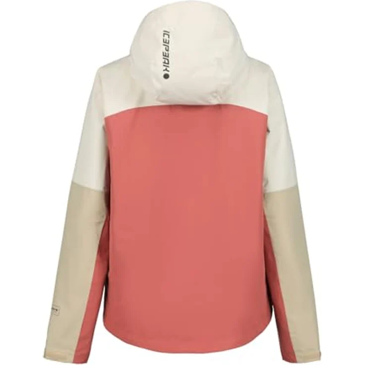 Icepeak Wanderjacke Bandera, wasserdicht und atmungsaktiv mit Kapuze, rosa, Größe 46 – Bild 2