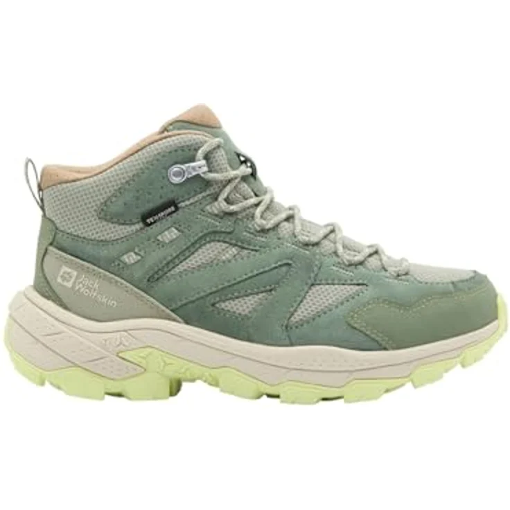 Jack Wolfskin Vojo Tour Texapore Mid W, Damen Wanderschuhe mit wasserdichtem Wetterschutz, Grün, Größe 37 – Bild 2