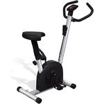 vidaXL Fitness Fahrrad Bike Heimtrainer Hometrainer Trimmrad Cardio Ergometer, Schwarz und Silber, LCD-Display, höhenverstellbarer Sitz, intensiver Widerstand
