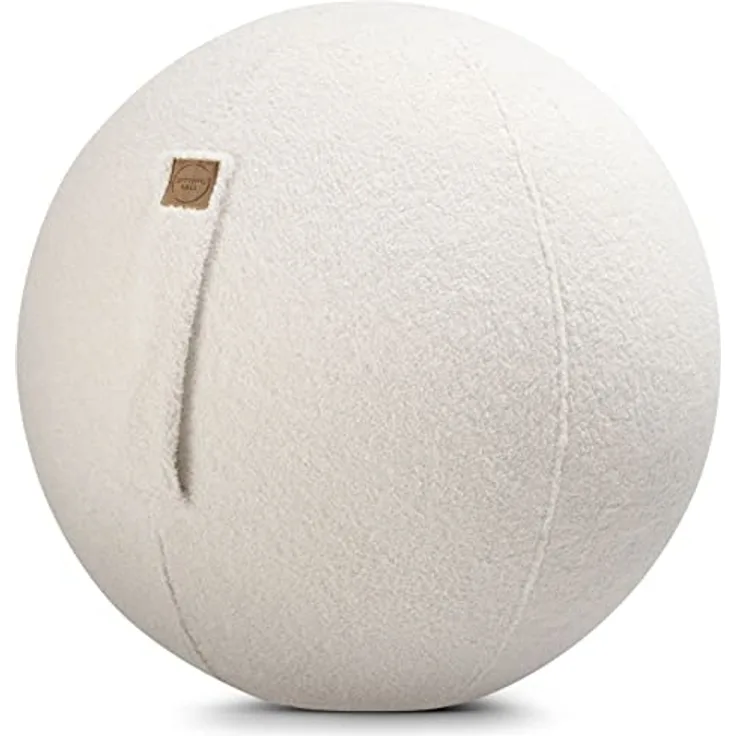 Sitting Ball Sitzball/Gymnastikball Woolly mit Plüsch-Bezug in Natur