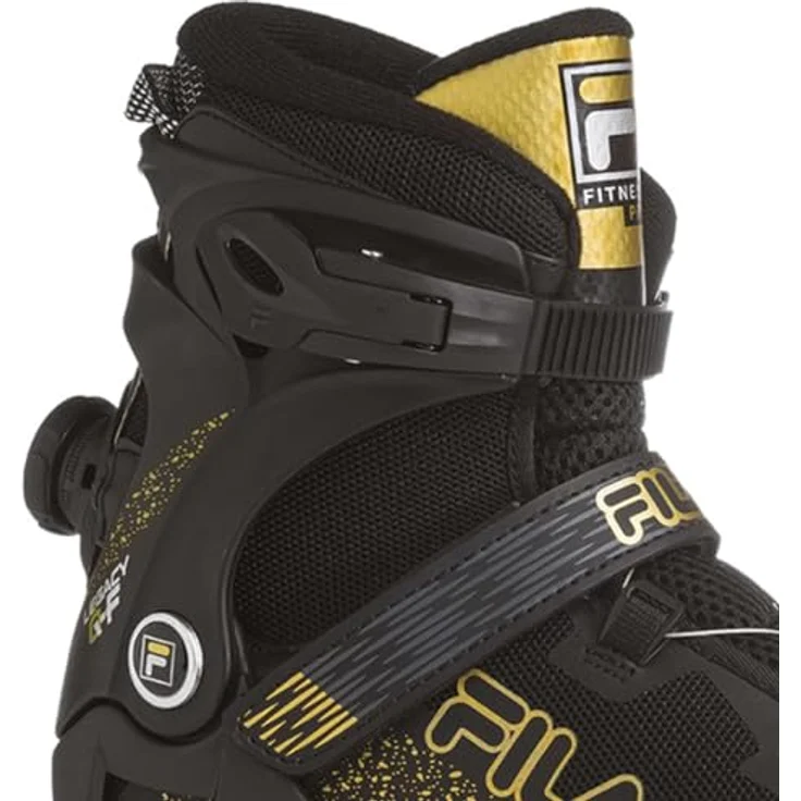 FILA Inline Skates Legacy QF, Schwarz-Gold, Aluminium-Plattenspieler, hoher Cuff, Fila Air Flow-System, 84 mm Räder mit ABEC 7 Lagern – Bild 2