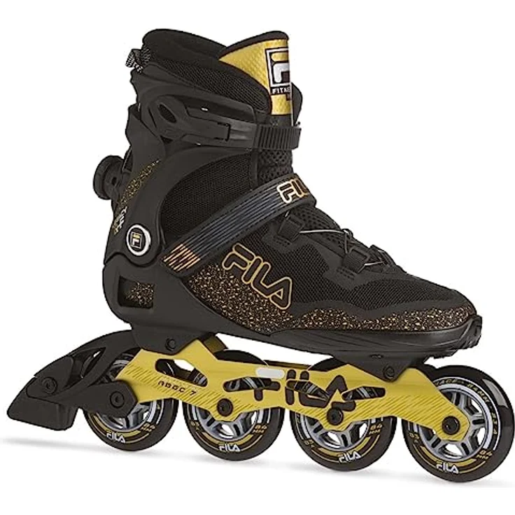 FILA Legacy QF, Inline Skates für Herren, Schwarz mit goldenen Akzenten, 84 mm Räder, ABEC 7 Lager – Bild 1