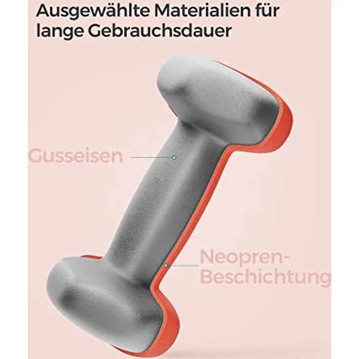 SONGMICS Hanteln, 2er Set, 2 x 1 kg, Hantelset, Kurzhanteln, Hexagon, Neopren-Beschichtung, Krafttraining, Workout, Fitnesstraining, für Zuhause, orange SYL902O01 – Bild 5