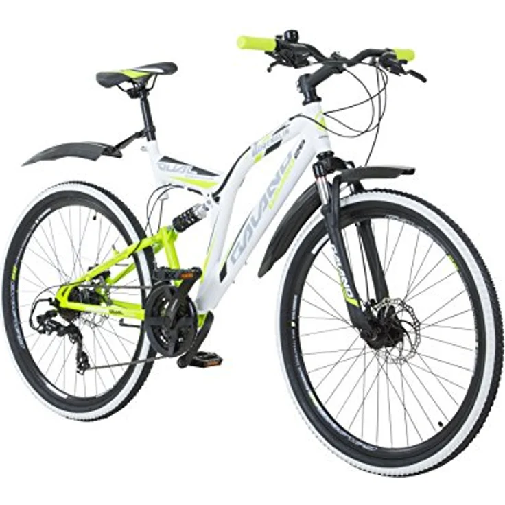 Galano Volt DS Mountainbike Fully, 26 Zoll, 21 Gang, für Jugendliche ab 160 cm, in weiß/grün, schwarz/grün oder schwarz/rot – Bild 1