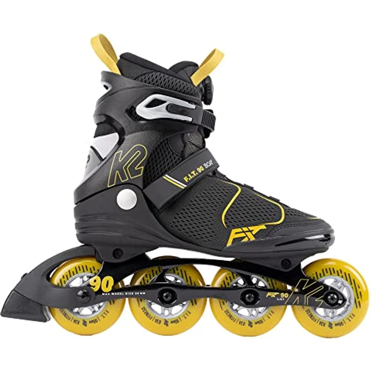 K2 Skates F.I.T. 90 BOA Inline Skates Herren grau - mustard, Größe EU: 42 - Fitness-Skates mit BOA® Fit System und 90-mm-Rädern – Bild 3