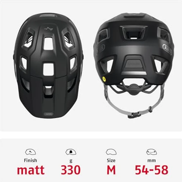 ABUS MTB-Helm MoDrop MIPS, Schwarz, anpassbarer Mountainbike-Helm mit Zopfkompatibilität und Multi-Shell In-Mold Technologie – Bild 3