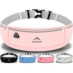 NORDRUN Laufgürtel für alle Handys, verstellbar und wasserdicht mit großer Kapazität, schwarz und rosa