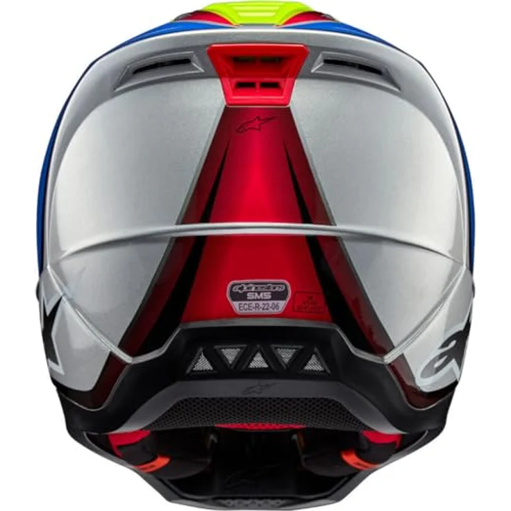 Alpinestars S-M5 Sail 2024, Motocross Helm mit aufprallresistenter Außenschale, belüftet, gelb/blau, M (57/58) – Bild 3