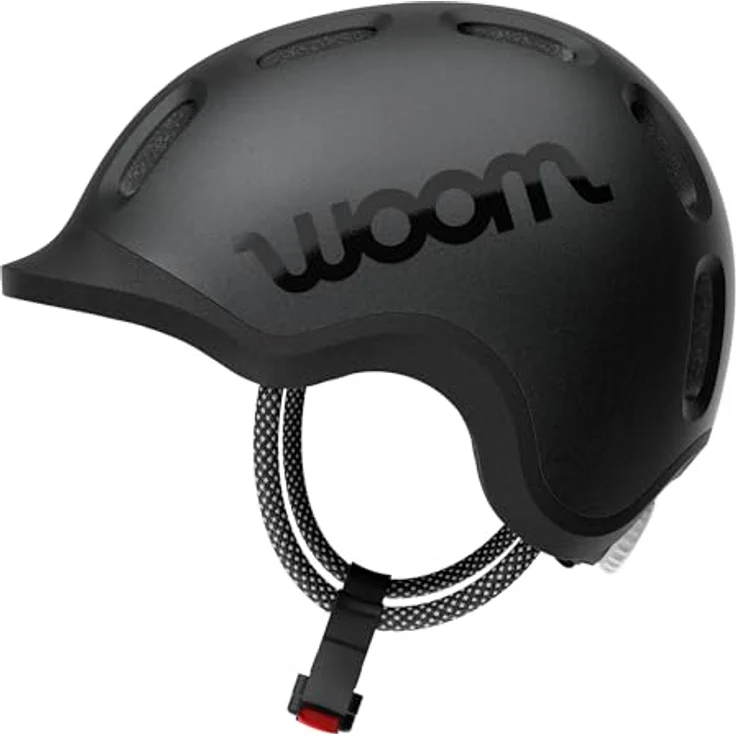 woom Ready Kinderhelm, verstellbarer und pinch-freier Helm mit reflektierenden Details für Fahrradfahren, Rollschuhlaufen und Scooten, Charcoal Metallic, Größe S (46,2 - 49,8 cm) – Bild 3