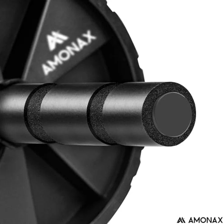 Amonax Bauchroller, bauchtrainer ab roller, bauchmuskeltrainer ab wheel set, mit Rutschfester, inkl. gut gepolsterter Kniematte/Knieauflage, für Männer und Frauen, Bauchmuskeltraining (Schwarz) - Preisvergleich – Bild 3