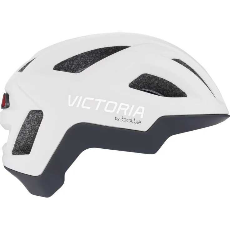 Victoria Helm React LED, Fahrradhelm mit progressiver EPS-Technologie, Größe L, Chalk Matte in Weiß/Grau/Schwarz