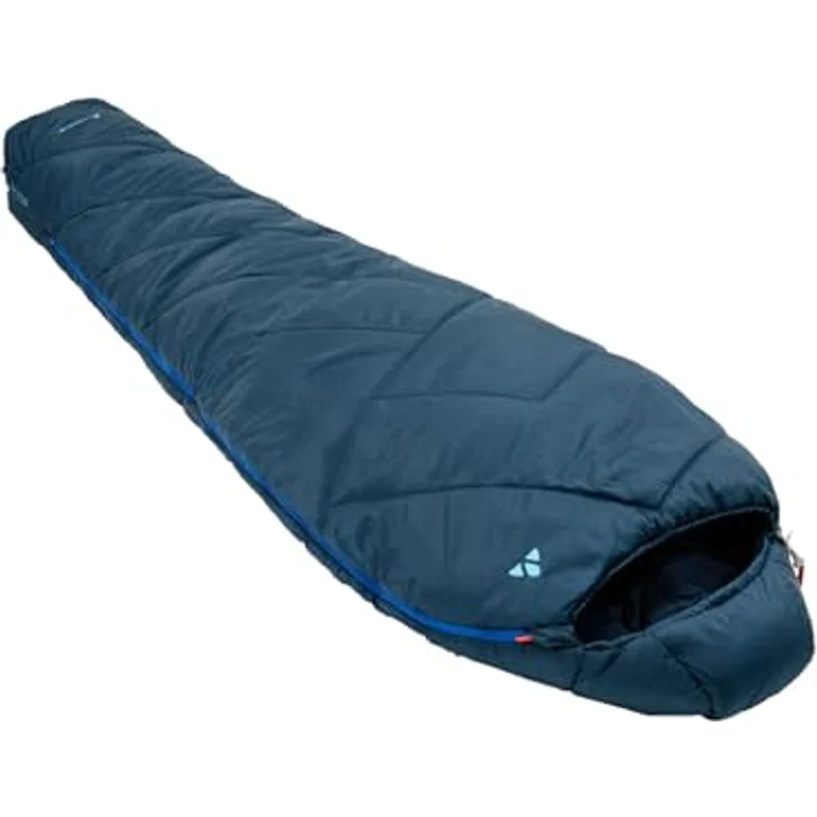 VAUDE Sioux 1000 II Syn, Mumienschlafsack mit Konturkapuze, Wärmekragen und Innentasche, grün – Bild 1