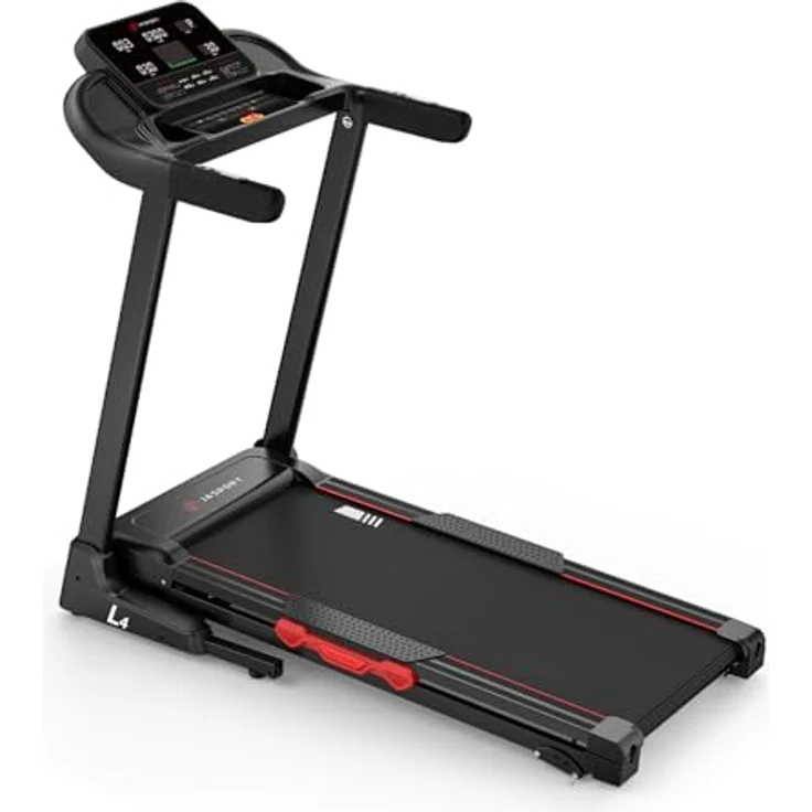 JASPORT L4 Elektrisches Laufband klappbar, 3.0 PS DC-Motor, bis 14 km/h, 3-stufige Steigung, 1100×430 mm Lauffläche, LED-Display, Bluetooth, 100 kg Belastbarkeit – Bild 1