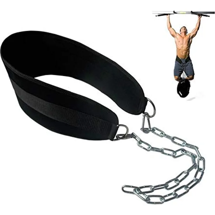 HemeraPhit Gewichtete Klimmzug Dips Gürtel Kette Doppel D Ring Gewichtheben Rückengurte Home Gym Zubehör Hüftgurt (doppelter D-Ring)