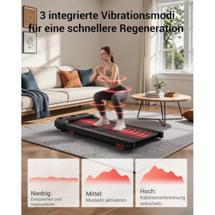 LONTEK 3.0HP Vibration Plate Walking Pad, Laufband mit 15% Steigung, bürstenlosen Motor und LCD-Display – Bild 2