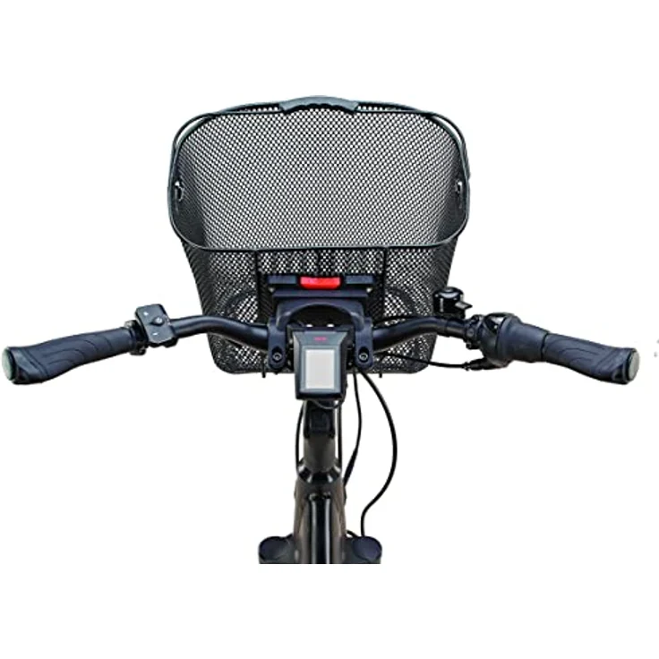 Prophete Fahrradkorb mit Lenkeradapter, abnehmbar, PE-kunststoffbeschichtet, engmaschiges Wabengitter, 340 x 250 x 260 mm, schwarz – Bild 3