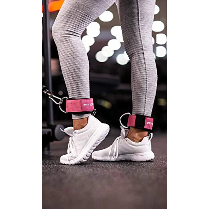 Fitgriff Komfort Fußschlaufen (2Stück) - für Fitness Training am Kabelzug - Fußfesseln für Damen und Herren (Pink) - Preisvergleich – Bild 2