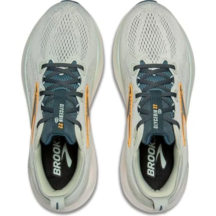 Brooks GLYCERIN 22 Men Laufschuhe, Stickstoff-injiziertes DNA Tuned für sanfte Landungen, SMOKE/STORMY/ORANGE – Bild 5