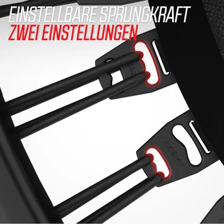 Berg Fitnesstrampolin, 110 cm Ø, individuell einstellbare Gummibänder, klappbar, stabil und rutschfest – Bild 6
