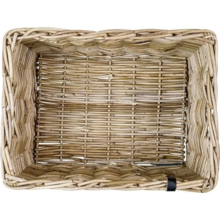 Basil DAX L Rattan Fahrradkorb, Rechteckiger Vorderradgepäckträgerkorb, Grau, Handgeflochten, 30 l Volumen, Ideal für Damen- und Herrenfahrräder – Bild 3
