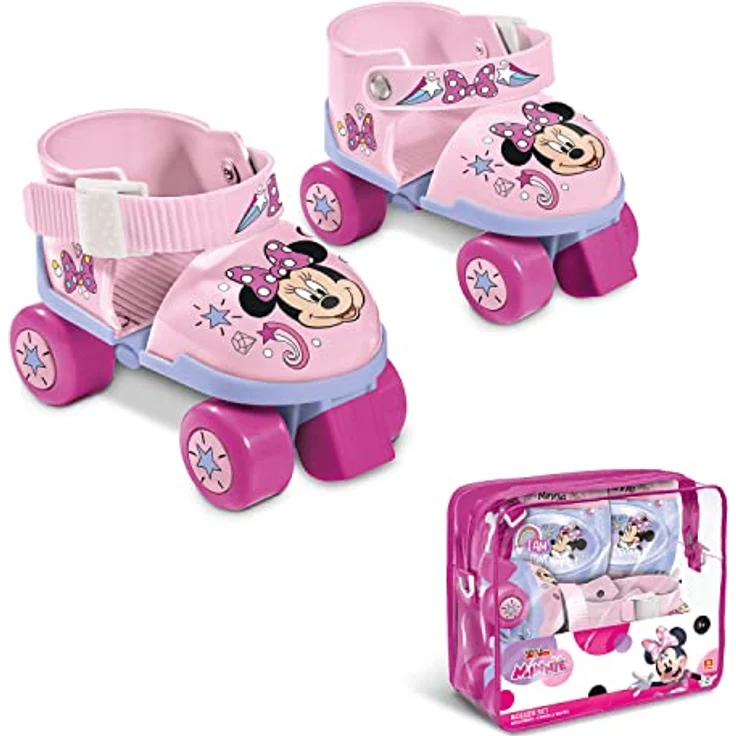 Mondo Disney Minnie Rollschuhe für Mädchen, verstellbar von Größe 22 bis 29, mit Schutzset und Tragetasche, mehrfarbig – Bild 3