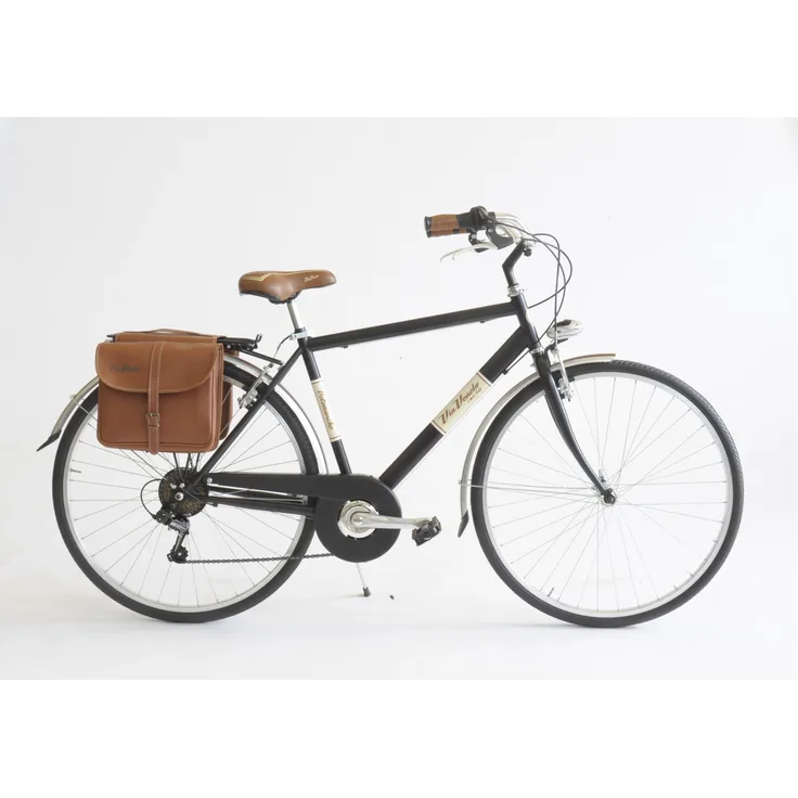 Via Veneto Cityfahrrad 28 Zoll 605 Man schwarz, mit LED Beleuchtung und moderner Kettenschaltung