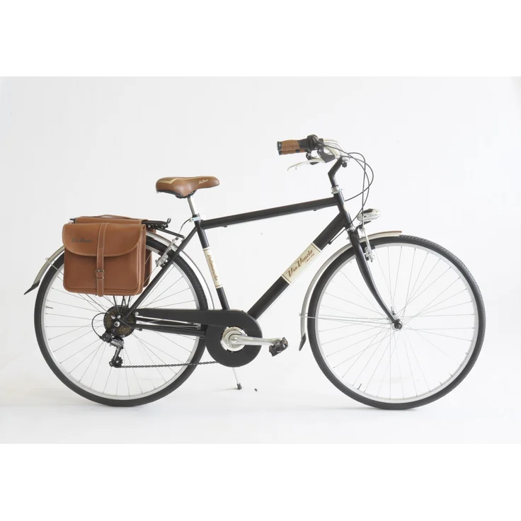 Via Veneto Cityfahrrad 28 Zoll 605 Man schwarz, mit LED Beleuchtung und moderner Kettenschaltung