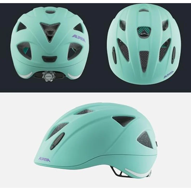 Alpina A9720172 Kinderfahrradhelm, Turquoise Matt, 47-51 cm, superleicht mit passgenauem Halt und optimaler Belüftung – Bild 4