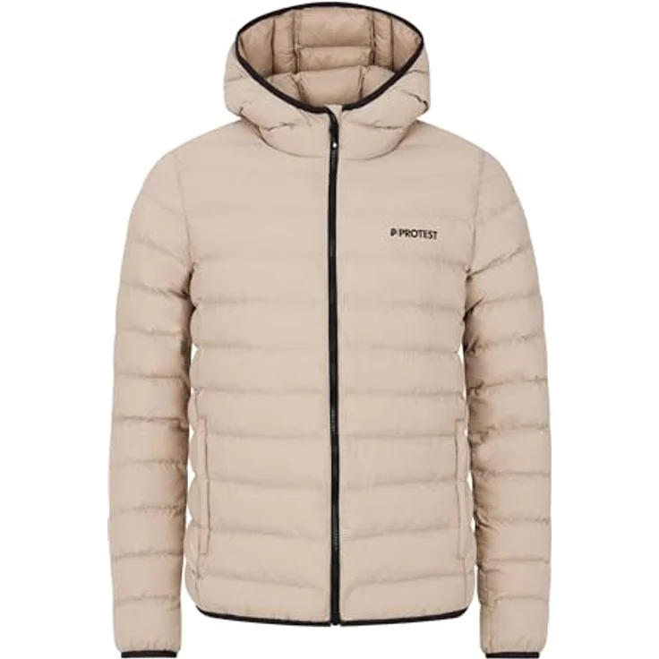 PROTEST PRTBASSO Outdoor Pufferjacke, umweltfreundlich aus Recyclingmaterial, normale Passform, Farbe: BambooBeige, Größe M – Bild 1