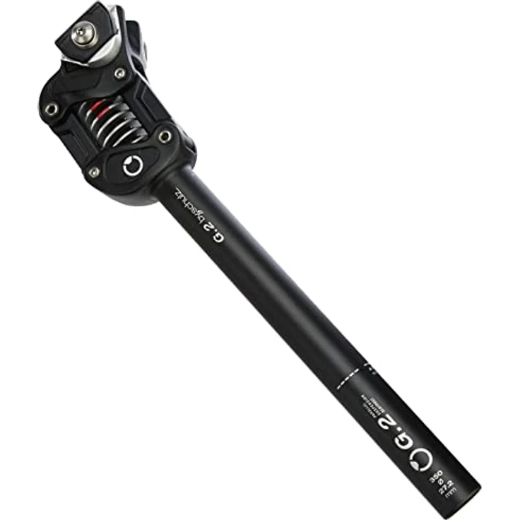 by.Schulz G.2 Federsattelstütze, Parallelogramm gefedert, Schwarz, 27,2 mm Durchmesser, bis 150 kg belastbar – Bild 1