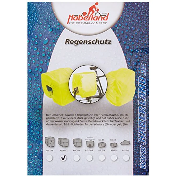 Haberland Regenschutz für Doppeltaschen, wasserabweisend, schwarz, One Size – Bild 1