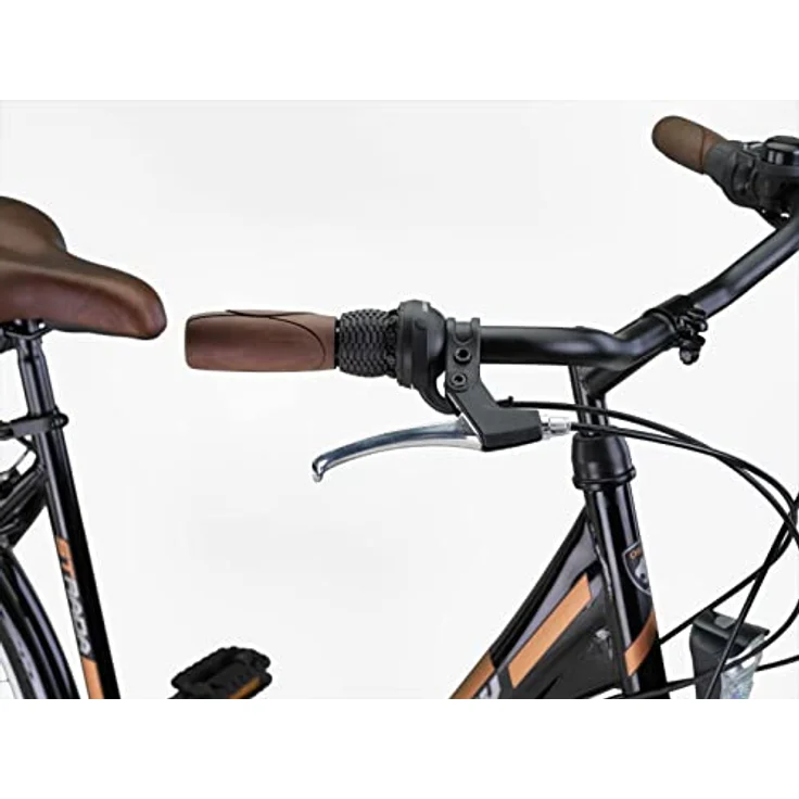 Chillaxx Strada Premium Citybike 26 Zoll in Schwarz-Braun V-Bremse - 21 Gang-Schaltung - Hollandfahrrad für Damen, Herren, Mädchen und Jungen – Bild 4
