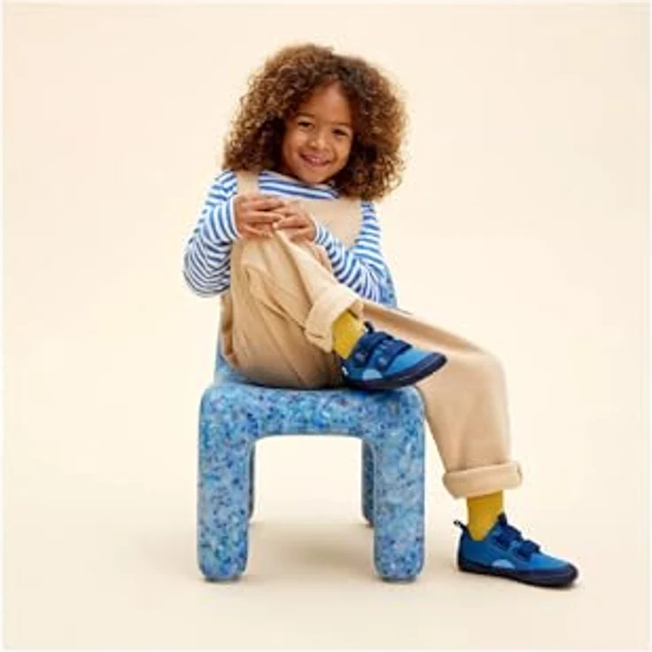 Affenzahn Kid's Barfussschuh Baumwolle Lucky, Unisex Kletterschuhe mit Gummisohle, Klettverschluss, Größe 26, Blau – Bild 9