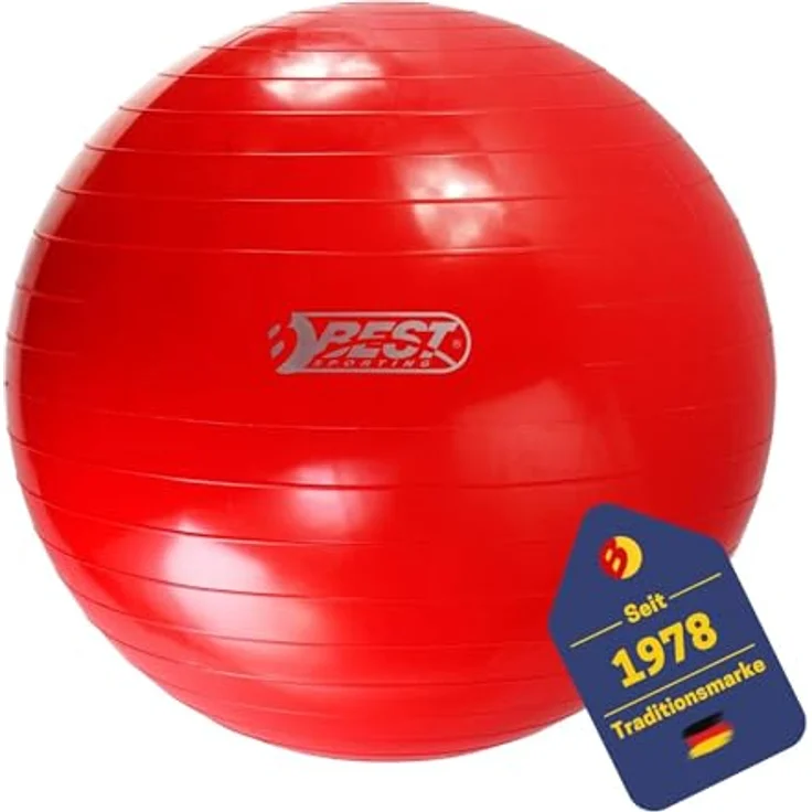 Best Sporting Unisex – Erwachsene Gymnastikball I Trainingsball 65cm, 75cm oder 85cm I Für Therapie- und Rehabilitationseinheiten I Belastung bis 250kg I Pilates Ball I Fitnessball für zu Hause – Bild 1