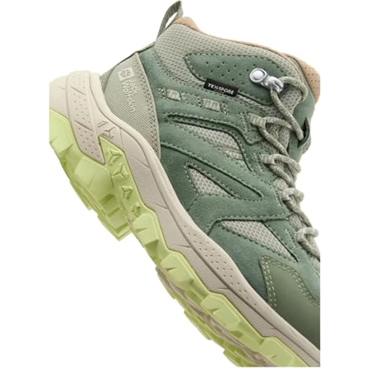 Jack Wolfskin Vojo Tour Texapore Mid W, Damen Wanderschuhe mit wasserdichtem Wetterschutz, Grün, Größe 37 – Bild 5